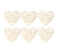 MEEVINWH Lot de 6 boules décoratives en rotin en forme de cœur à monter soi-même, pour décoration de mariage ou de fête. (Violette)