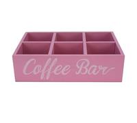 MEEVINWH Organisateur de dosettes de café, Station de Rangement sur comptoir en Bois pour Tasses K, sachets de thé, sachets de Sucre, Tasses empilables, avec 6 Compartiments,