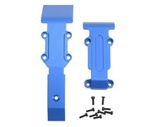 MEEVINWH Plaques de protection en alliage d'aluminium pour voitures RC, haute durabilité, conception légère, protection avant et arrière pour les modèles Traxxas, esthétique (Bleue)