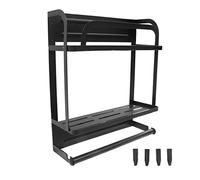 MEEVINWH Support magnétique Double Couche, Installation d'adsorption, Conception détachable, étagère de réfrigérateur Classique en Fer Noir