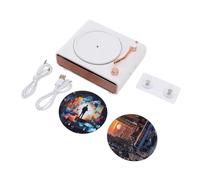 MEEVINWH Tourne-disque Bluetooth pour smartphone MP3, son surround à 360 degrés, platine vinyle vintage avec bouton de contrôle du volume, design rétro, support mural ou