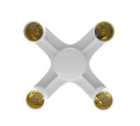 MeevrgR Adaptateur répartiteur 220 V E27 vers 4-E27, convertisseur de douille pour ampoules LED, sortie de lumière 4 voies avec boîtier PBT résistant à la chaleur, compatible avec les lampes E27 0-20