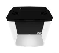 MeevrgR Aquarium de bureau - 20 x 20 x 14 cm - Aquarium Betta en acrylique - Filtration en 3 étapes et éclairage LED réglable - Parfait pour les petits poissons, crevettes et plantes (noir)