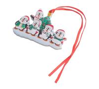 MeevrgR Arbre de Noël familial en résine avec finition brillante, motif pingouin pour 2 à 7 membres, décoration de nom personnalisé