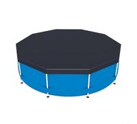 MeevrgR Bâche de piscine ronde - Couverture solaire en PVC très résistante aux UV et au vent - Réduit l'évaporation et les débris (457 cm)