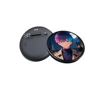 MeevrgR Badge numérique intelligent avec écran HD de 1,7" - Affichage animé rechargeable pour images et GIF, corps en métal (noir)