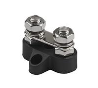 MeevrgR Bloc de jonction de distribution d'énergie pour M8, bornier de batterie 80 A avec double boulons de connexion, joints en laiton et matériel en acier inoxydable, noir/rouge pour camping-car