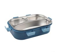 MeevrgR Boîte à déjeuner isotherme alternative en acier inoxydable à 3 sections avec couvercles étanches pour la préparation des repas, les voyages, vert, 22,9 x 16,5 cm (bleu)