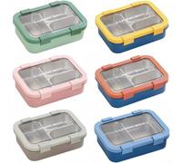 MeevrgR Boîte à déjeuner isotherme alternative en acier inoxydable à 3 sections avec couvercles étanches pour la préparation des repas, les voyages, vert, 22,9 x 16,5 cm (rose)