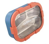 MeevrgR Boîte à déjeuner isotherme en acier inoxydable 3 sections avec couvercle étanche pour la préparation des repas, les voyages, vert, 22,9 x 16,5 cm (orange)