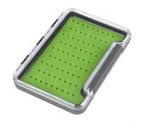 MeevrgR Boîte de pêche à la mouche avec compartiments en silicone étanche et rigide pour mouches et hameçons, coque en PC/ABS résistante aux chocs (triangle moyen)