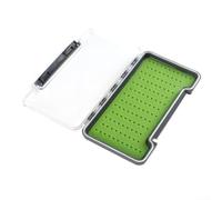 MeevrgR Boîte de pêche à la mouche avec compartiments en silicone étanche et rigide pour mouches et hameçons, coque en PC/ABS résistante aux chocs (grand triangle)