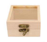 MeevrgR Boîte de rangement en bois brut avec couvercle à charnière pour loisirs créatifs, bijoux, souvenirs, boîte à souvenirs en bois de paulownia pâle, plusieurs tailles (8,5 x 8,5 x 5 cm)