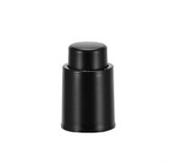MeevrgR Bouchon de bouteille de vin avec date, bouchon scellé sous vide en silicone de qualité alimentaire et ABS, levier facile à presser pour enlever l'air, outil de bar réutilisable, noir (1 pièce)