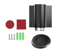 MeevrgR Butée de porte magnétique - Dispositif de maintien en alliage de zinc avec aimant puissant pour couloirs venteux, option sans perçage + kit de montage à vis inclus (noir)