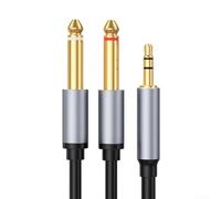 MeevrgR Câble audio équilibré 3,5 mm vers double 6,35 mm | Interconnexion haute fidélité pour lecteurs portables, amplificateurs de bureau et systèmes Hi-Fi | Construction en alliage d'aluminium pour