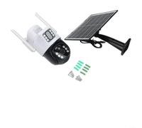 MeevrgR Caméra de sécurité solaire 4G d'extérieur sans fil 4 MP double objectif PTZ CCTV système avec couleur pour vision nocturne suivi intelligent capteur PIR conversation bidirectionnelle IP66 pour
