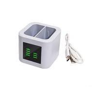 MeevrgR Chargeur de batterie pour sonnette de porte, affichage numérique LED, double charge, port USB-C, pour Ring Doorbell V4, blanc, 6,1 x 6,1 x 5,2 cm