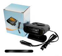 MeevrgR Chauffage de voiture 12 V - Dégivreur portable et chauffage d'appoint pour véhicules 200 W PTC Chauffage rapide, évent réglable à 360° Solution anti-buée pour pare-brise (noir)
