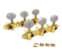 MeevrgR Cheville d'accordage pour guitare classique en métal doré - Rapport d'engrenage 1:14 - Espacement des poteaux de 35 mm - Manche elliptique de 110 mm de long pour un accordage précis des cordes