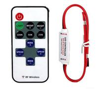 MeevrgR Contrôleur compact RF LED 12 V avec télécommande à 11 touches pour le réglage de la luminosité - Puissance maximale de 72 W effets dynamiques décoration d'intérieur 8,6 x 4,1 cm
