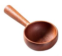 MeevrgR Cuillère à soupe en bois massif naturel pour Pho et Ramen, louche minimaliste faite à la main pour un usage quotidien en cuisine, finition lisse, poignée ergonomique, couleur marron (A)
