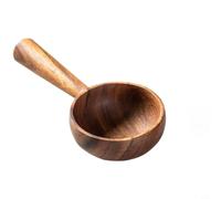 MeevrgR Cuillère à soupe en bois massif naturel pour Pho et Ramen, louche minimaliste faite à la main pour un usage quotidien en cuisine, finition lisse, poignée ergonomique, couleur marron (B)
