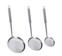 MeevrgR Cuillère de cuisine en maille fine en acier inoxydable 304 pour huile, graisse, écume, passoire alimentaire, louche, argent