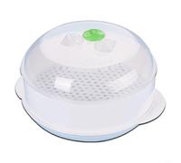 MeevrgR Cuiseur vapeur en plastique pour micro-ondes avec couvercle transparent, panier compact pour légumes et riz, outil de cuisine multifonction pour une cuisson rapide, blanc (1)