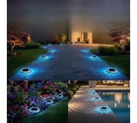 MeevrgR Disque lumineux solaire en mosaïque | Éclairage automatique d'extérieur avec verre coloré, étanche et économe en énergie pour jardin, allée et cour (1)