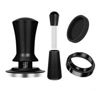 MeevrgR Ensemble de tampons à expresso de 51 mm avec mécanisme à ressort et étalonnage de la profondeur | Comprend un distributeur d'aiguilles, un tapis de tamper, un entonnoir de dosage magnétique