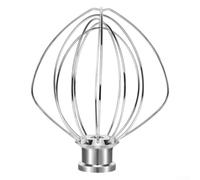 MeevrgR Fouet robuste pour mélangeur à tête inclinable K45WW - Batteur à œufs à six fils en acier inoxydable pour crème mayonnaise 4,5 l - Outil de mélange argenté
