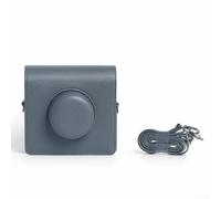 MeevrgR Grand étui de protection en cuir synthétique pour appareil photo Instax 15 × 14,5 × 8,5 cm avec bandoulière (gris) - Protection anti-rayures de style vintage, Voir image, Dark gray