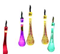 MeevrgR Guirlande lumineuse solaire 60 LED en forme de goutte d'eau avec 8 modes d'éclairage, résistante aux intempéries pour jardin, terrasse, décoration de Noël (colorée)
