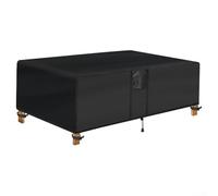 MeevrgR Housse de protection rectangulaire imperméable pour table basse d'extérieur avec sangles à boucle et grille d'aération, convient aux tables jusqu'à 121,9 x 71,1 cm, tissu Oxford noir (107 x 61