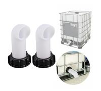 MeevrgR IBC Lot de 2 adaptateurs pour réservoir d'eau de pluie avec bec verseur 90 degrés en polypropylène Blanc 60 mm