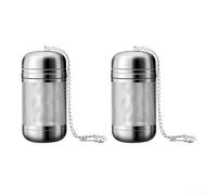 MeevrgR Infuseur à thé réutilisable en acier inoxydable avec crochet de chaîne pour thé en vrac, passoire à design fendu pour herbes et épices, gadget de cuisine facile à nettoyer, argent, 2 pièces