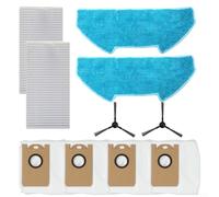 MeevrgR Kit d'accessoires pour robot aspirateur Vozascly R10, 2 filtres HEPA, 2 serpillères, 4 sacs à poussière et 2 brosses latérales