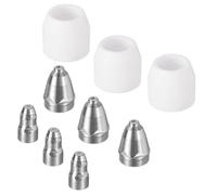 MeevrgR Kit de 9 embouts et buses pour coupe-plasma 1,1 mm pour lampe torche P80, 9 pièces consommables avec 3 coupes, électrodes et embouts de buse, métal et faïence