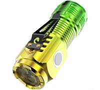 MeevrgR Lampe de poche 3 LED avec queue magnétique et charge de type C, lampe de poche compacte haute luminosité pour un éclairage portable fiable, lampe de poche rechargeable pour une utilisation en