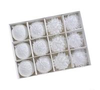 MeevrgR Lot de 12 boules de Noël en mousse blanche de 7,9 cm - Décoration de sapin de vacances douce et incassable pour enfants, cheminées et centres de table