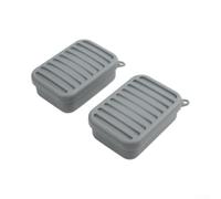 MeevrgR Lot de 2 boîtes de rangement hermétiques en silicone empilables et étanches pour la préparation des repas, fruits, soupes, salades (gris)