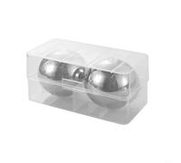 MeevrgR Lot de 2 boules de glace réutilisables en acier inoxydable pour vin, whisky, cocktail, pierres rafraîchissantes en métal avec boîte de rangement, finition argentée ou dorée