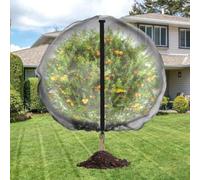 MeevrgR Lot de 2 filets de jardin en maille fine, fermeture éclair et cordon de serrage pour arbres fruitiers, protection contre les intempéries pour légumes, barrière contre les oiseaux pour jardin