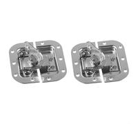 MeevrgR Lot de 2 loquets papillon encastrés pour valises de vol, équipement photographique, fermeture de sécurité en métal argenté pour microphone et boîtes multifonctions, 82 x 77 mm
