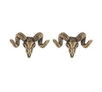 MeevrgR Lot de 2 poignées de porte en laiton en forme de tête de mouton avec crochet en cuivre pour armoire de cuisine, tiroir, meubles, décoration ancienne (B)