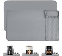 MeevrgR Lot de 2 tapis en silicone résistant à la chaleur pour comptoir, friteuse à air comprimé avec support d'ustensiles de cuisine, protecteur de cuisine pour four à micro-ondes, plateau