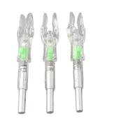MeevrgR Lot de 3 encoches de flèche éclairées par LED de 4,2 mm avec lueur rouge, bleue, verte pour chasse à l'arc composé et recourbé - Compatible avec arbre de flèche de 4,2 mm - Vert