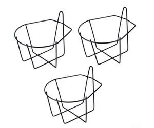 MeevrgR Lot de 3 supports muraux en fer à suspendre pour pot de fleurs avec soudure sécurisée, finition lisse, noir, 18 cm, pour balcon, décoration de jardin