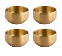MeevrgR Lot de 4 bols à riz double couche en acier inoxydable 304 avec couvercle, style asiatique, bol à soupe isotherme pour aliments chauds, ensemble de service de cuisine, salle à manger (B)